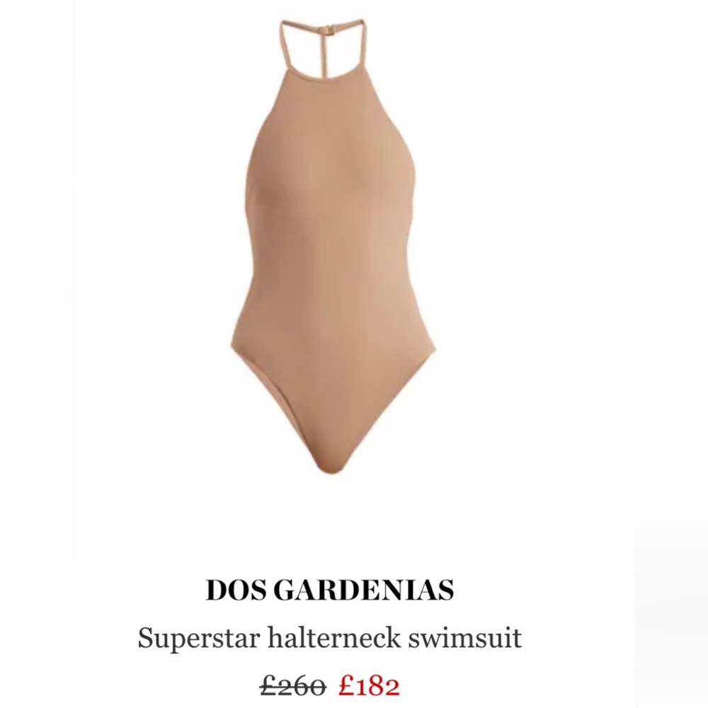 NWT Dos Gardenias SuperStar The T Back cutout strappy halter One Piece Swimsuit